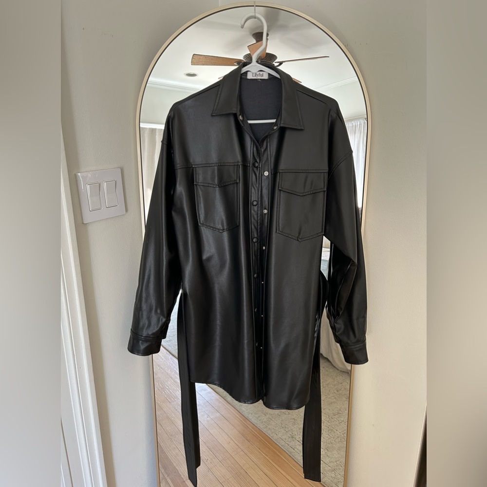 Lilyful faux leather tunic with tie
